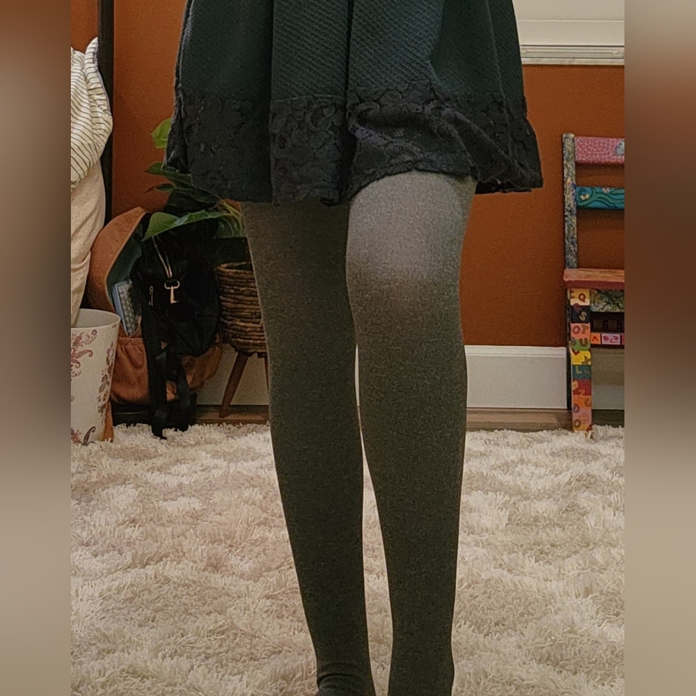 Fleece-Lined Grey Tights